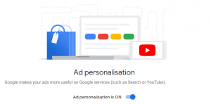 Ad personalisation in Google accounts